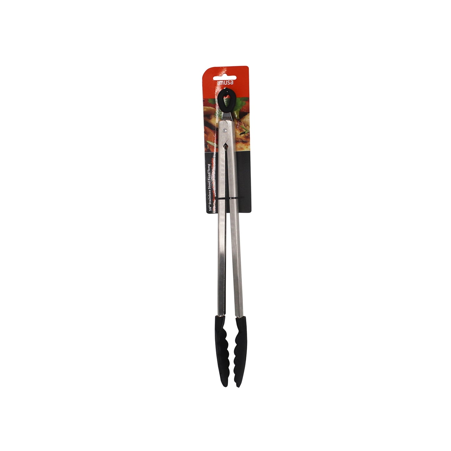 IMUSA 16in Stainless Steel Food Tong with Nylon Tips