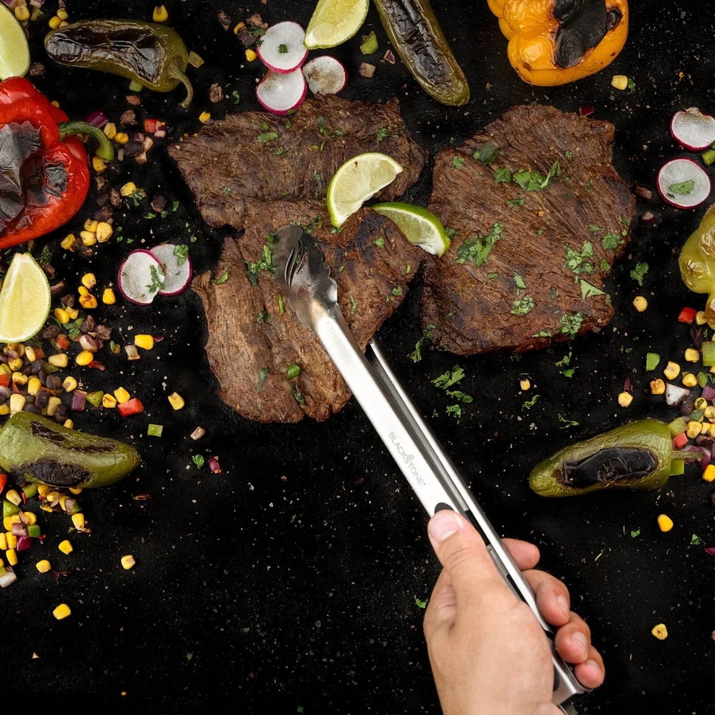 14” Stainless Steel Tongs W/ Silicone Non-Slip Grip Heat Resistant Kitchen Tool