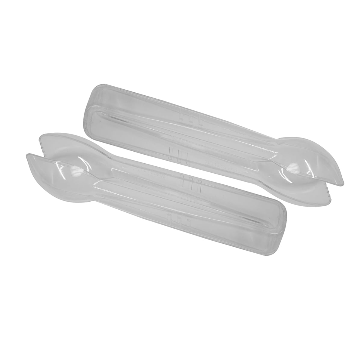 Mini Clear Plastic Food Serving Tongs 4pc Set Disposable Small Serve Utensil Party Supply