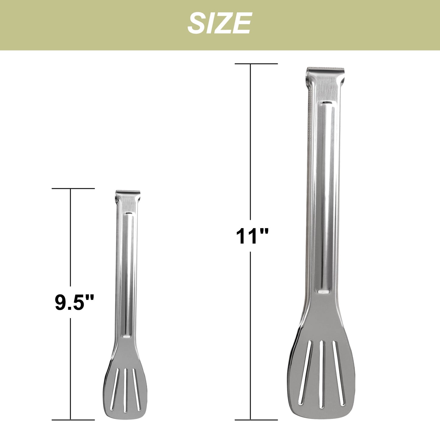Uxcell Kitchen Tong Set for Cooking Stainless Steel Tongs Toaster Salad 2Pcs