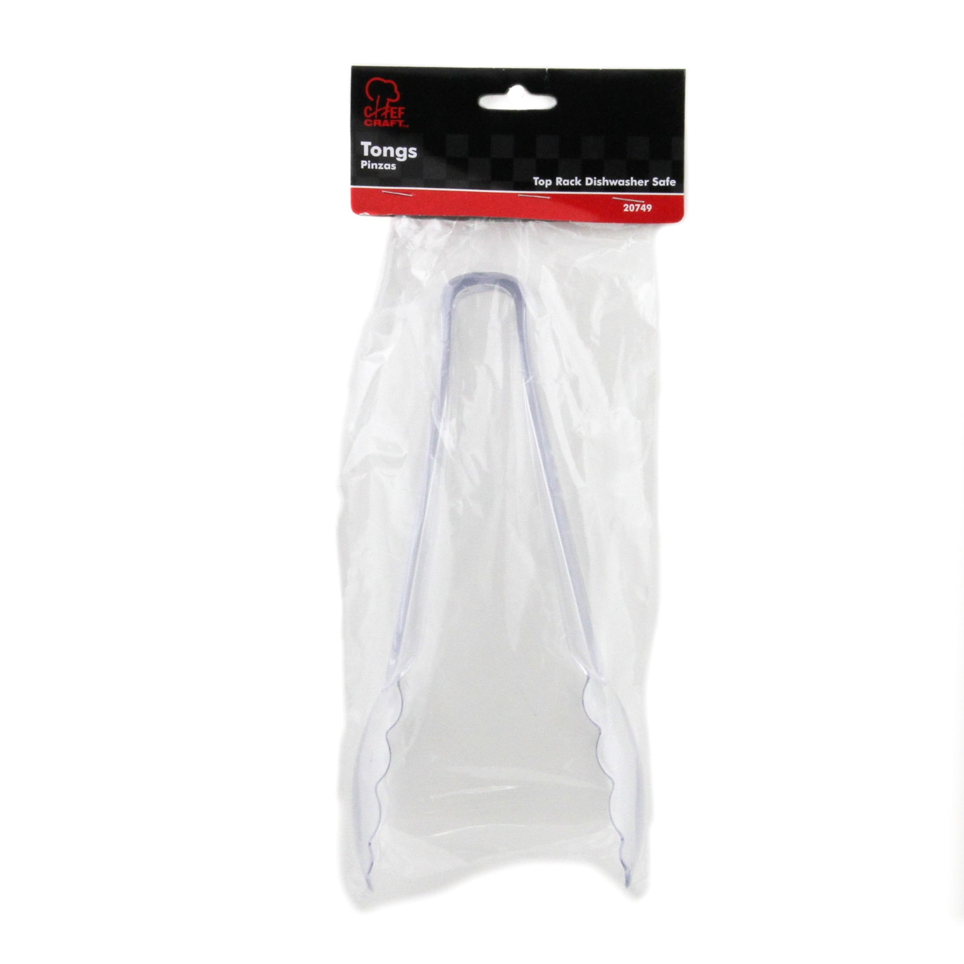 Chef Craft Select Plastic Food Tongs, 9 inches in Length, Clear