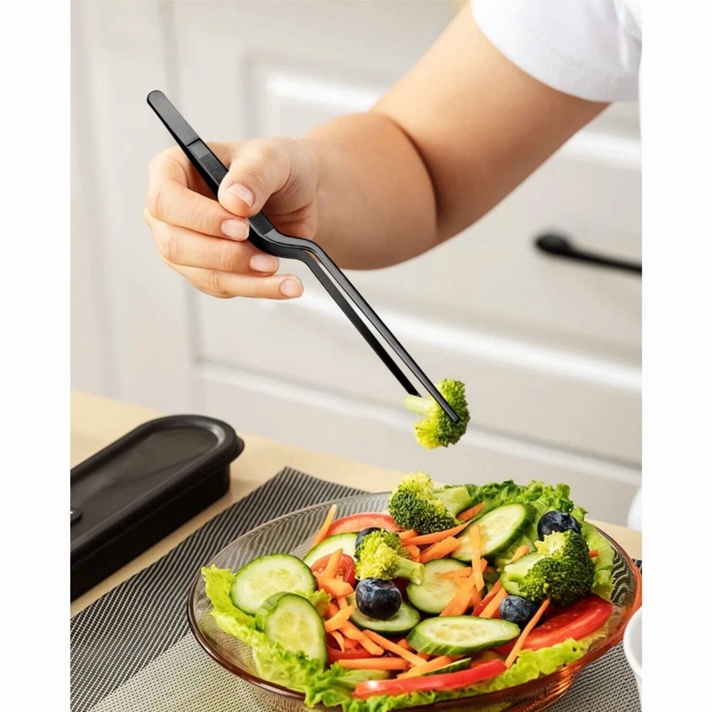 3Pcs Fine Cooking Tweezers Set,Professional Stainless Steel Food Tongs,Kitchen