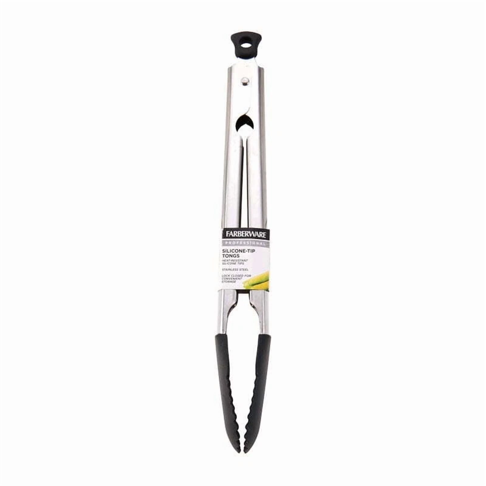 11-Inch Silicone Tip Locking Tongs Heat-Resistant Stainless Steel Kitchen Tool