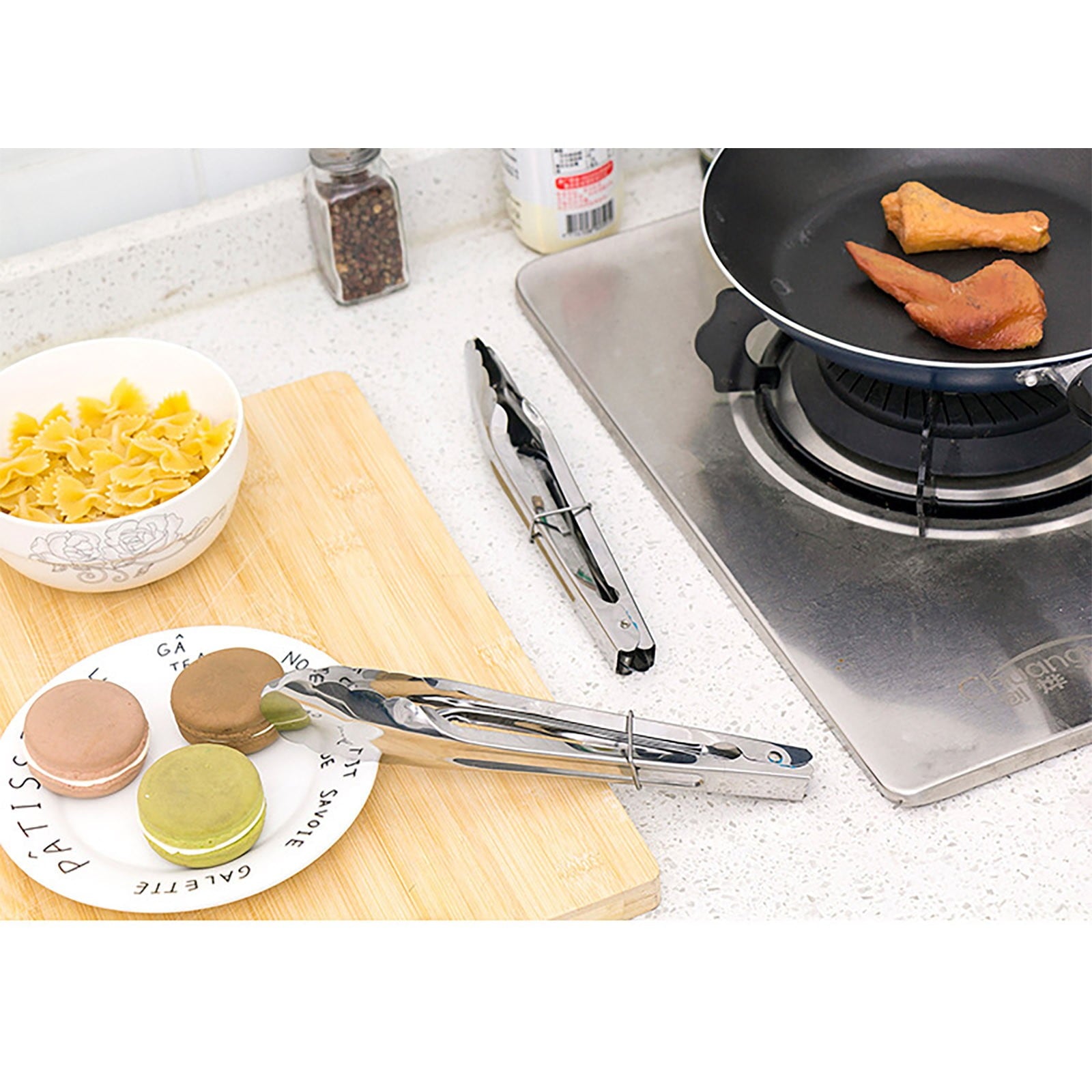 Zeceouar Items for Home Stainless Steel Barbecue Clip Kitchen Household Baked Food Clip Bread Clip