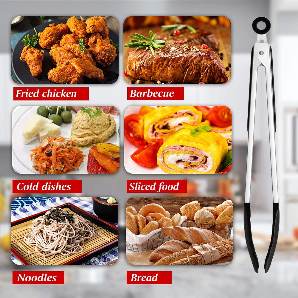 Visen Heat Resistant Non-Stick Silicone Mini Kitchen Tongs (5 Count)