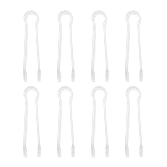 8 Pcs Plastic Buffet Serving Tongs Mini Utensil Appetizers Clear Kitchen 6.3 inch Small Ice