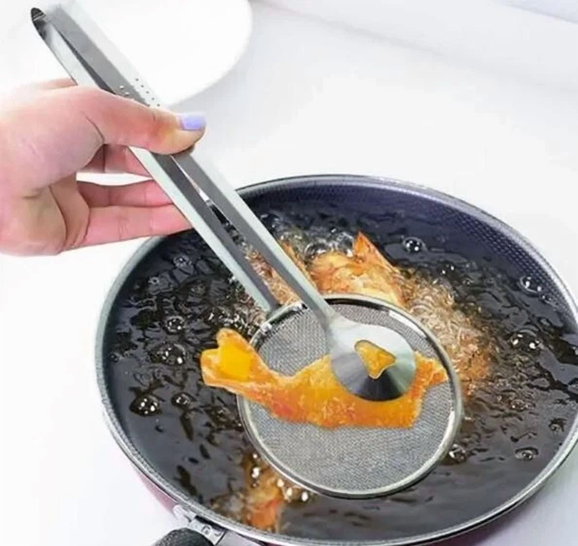Kitchen Frying Tongs Clamp Meat Turner Fish Flipper Egg Roll Dumpling Chicken