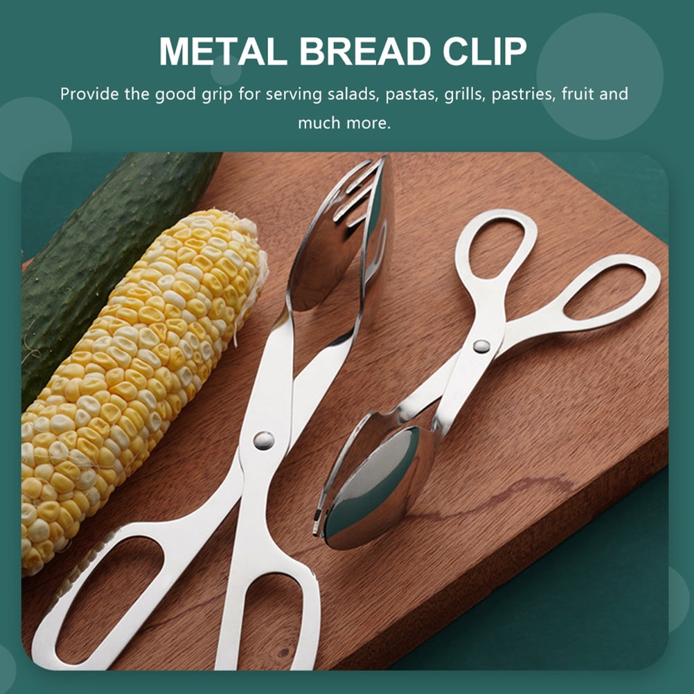 Toasters Salad Tongs Grilling Tongs Sandwich Toaster Fried Food Clip Salad Holder Metal Mini Stainless Steel
