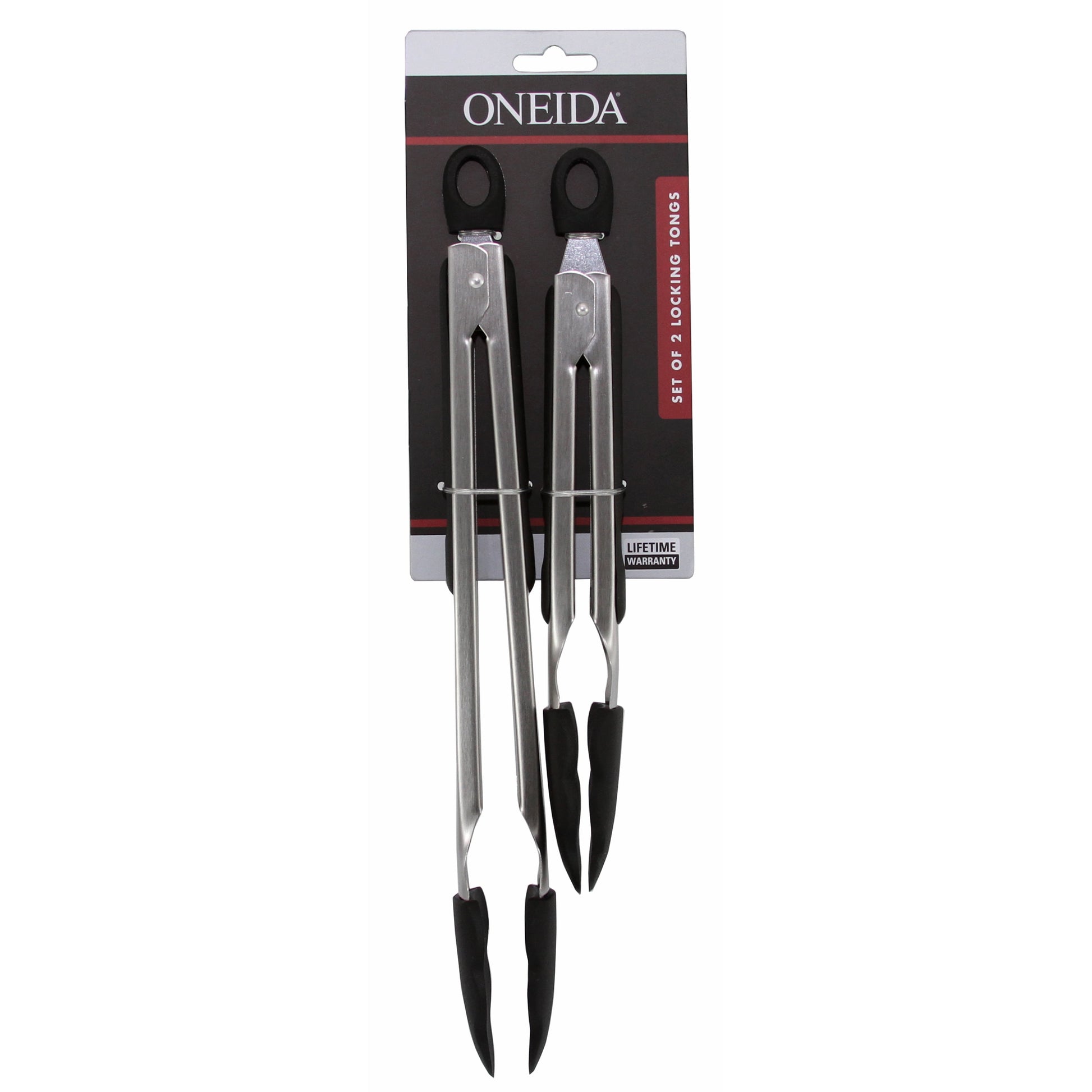 Oneida® Set of 2 Stainless Steel Locking Tongs