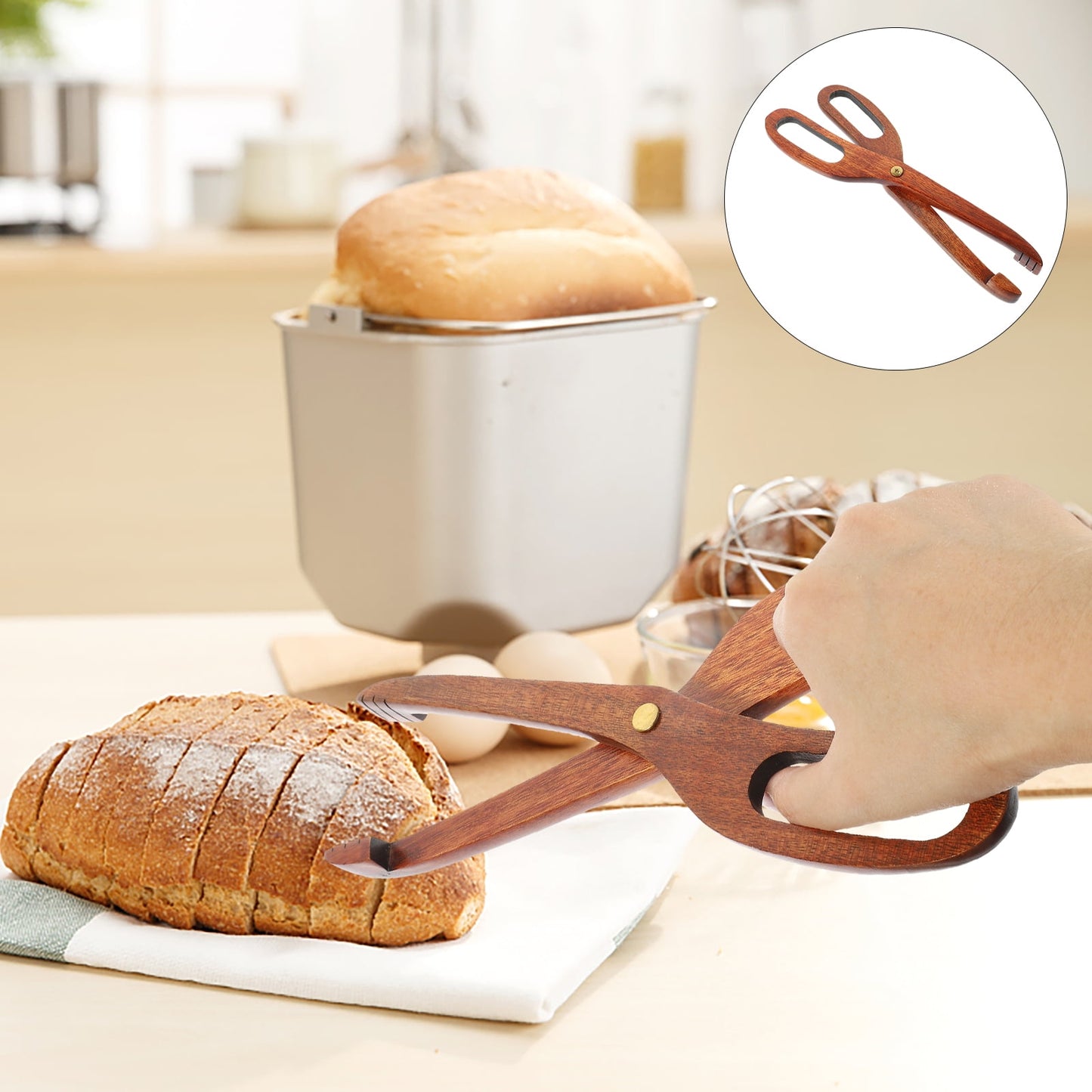 Buffet Tong Toaster Tong Multi-functional Food Tong Non-Stick Food Tong Reusable Wood Cooking Tong