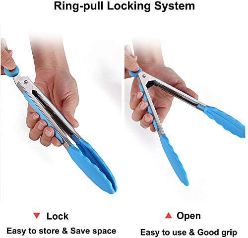 Visen Heat Resistant Non-Stick Silicone Mini Kitchen Tongs (5 Count)