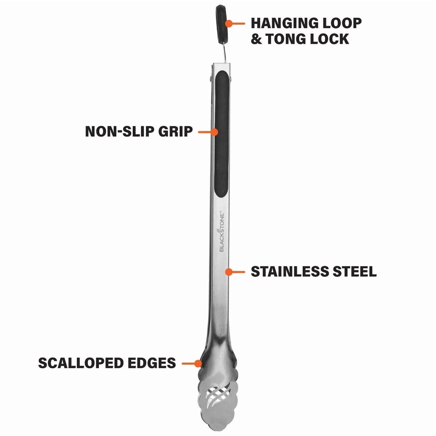 14” Stainless Steel Tongs W/ Silicone Non-Slip Grip Heat Resistant Kitchen Tool