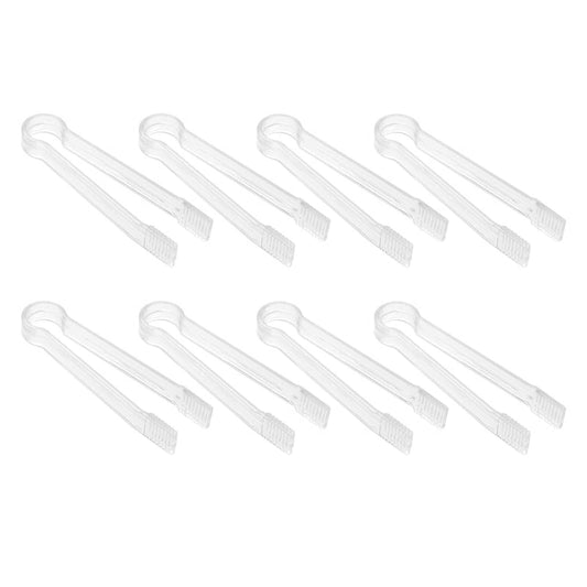 8 Pcs Plastic Buffet Serving Tongs Mini Utensil Appetizers Clear Kitchen 6.3 inch Small Ice
