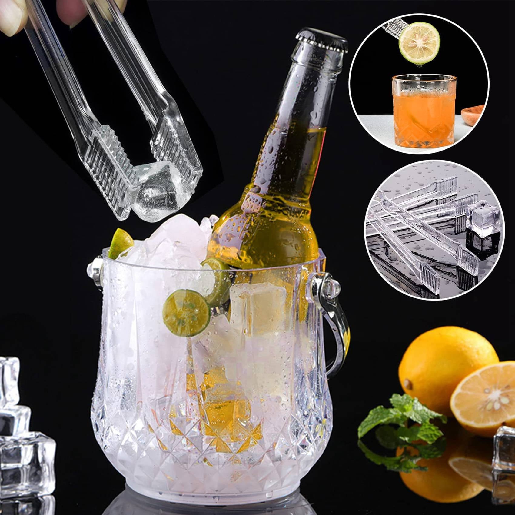 8 Pcs Plastic Buffet Serving Tongs Mini Utensil Appetizers Clear Kitchen 6.3 inch Small Ice