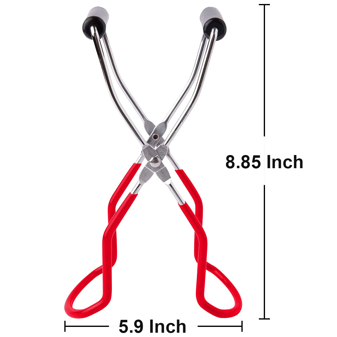 Beeyoka Canning Jar Lifter Tongs with Grip Handle, Stainless Steel Jar Lifter for Kitchen Restaurant-Red