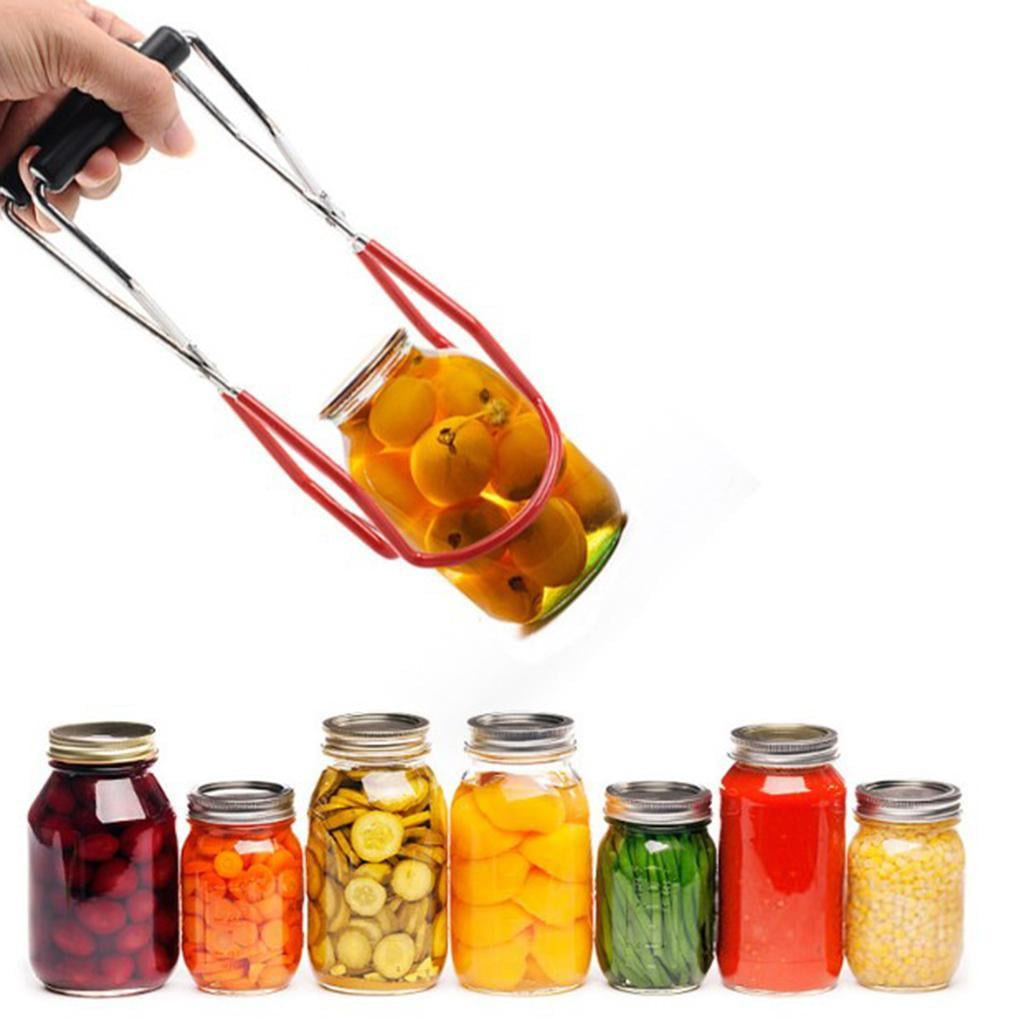 Stainless Steel Canning Jar Lifter Tongs, Can Gripper Clamp, with Rubber Grips, Long Handle Canned Clip, for Kitchen -Slip