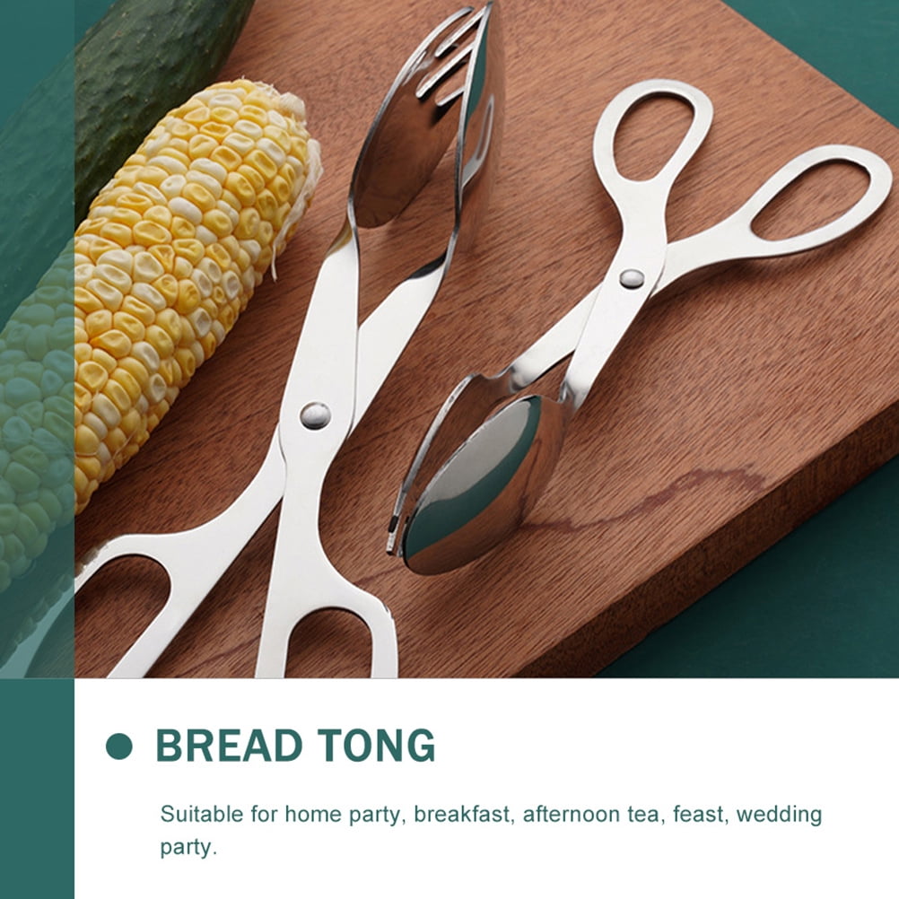 Toasters Salad Tongs Grilling Tongs Sandwich Toaster Fried Food Clip Salad Holder Metal Mini Stainless Steel