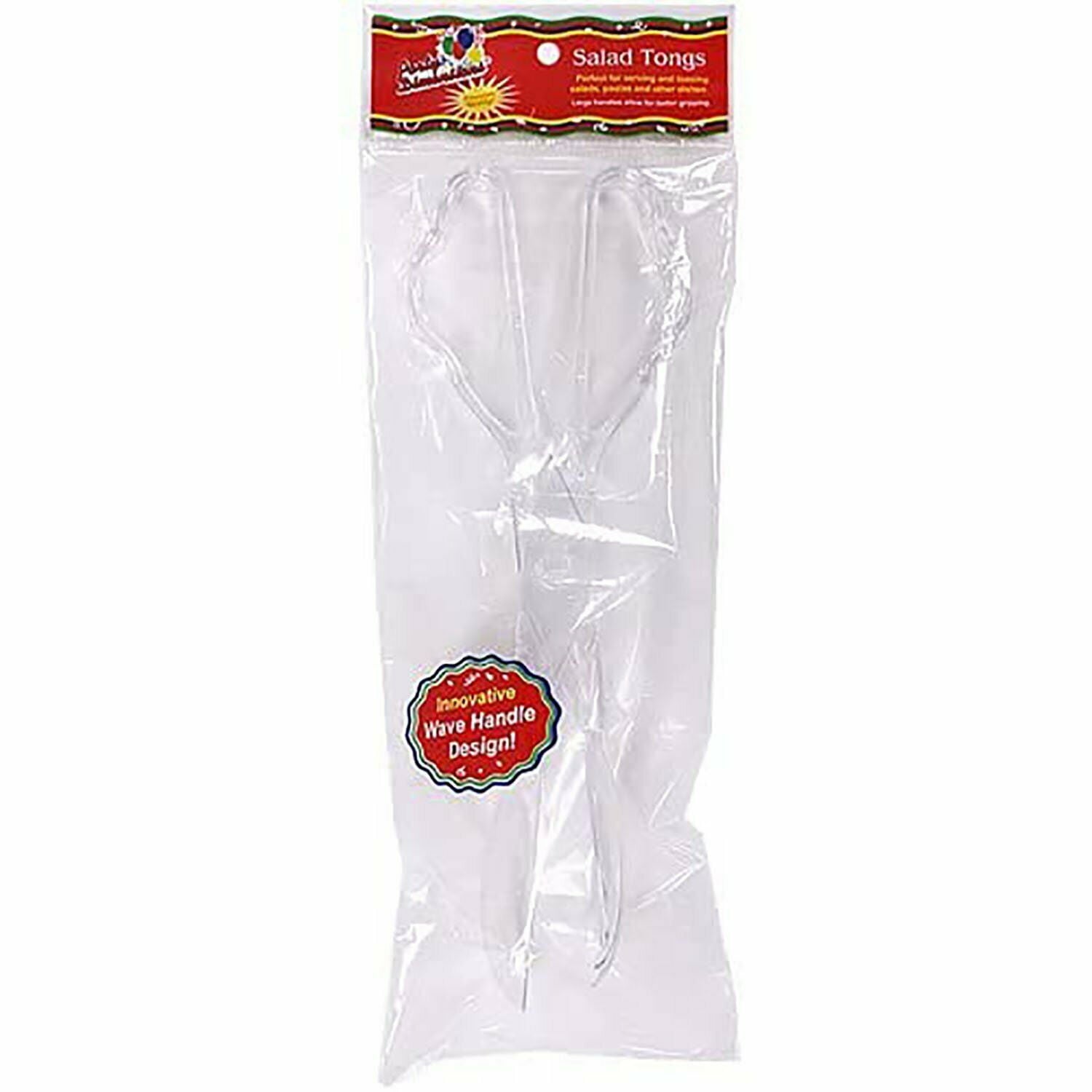 Party Dimensions 60281 Clear Salad Tong Serving Utensils - 48 Per Case