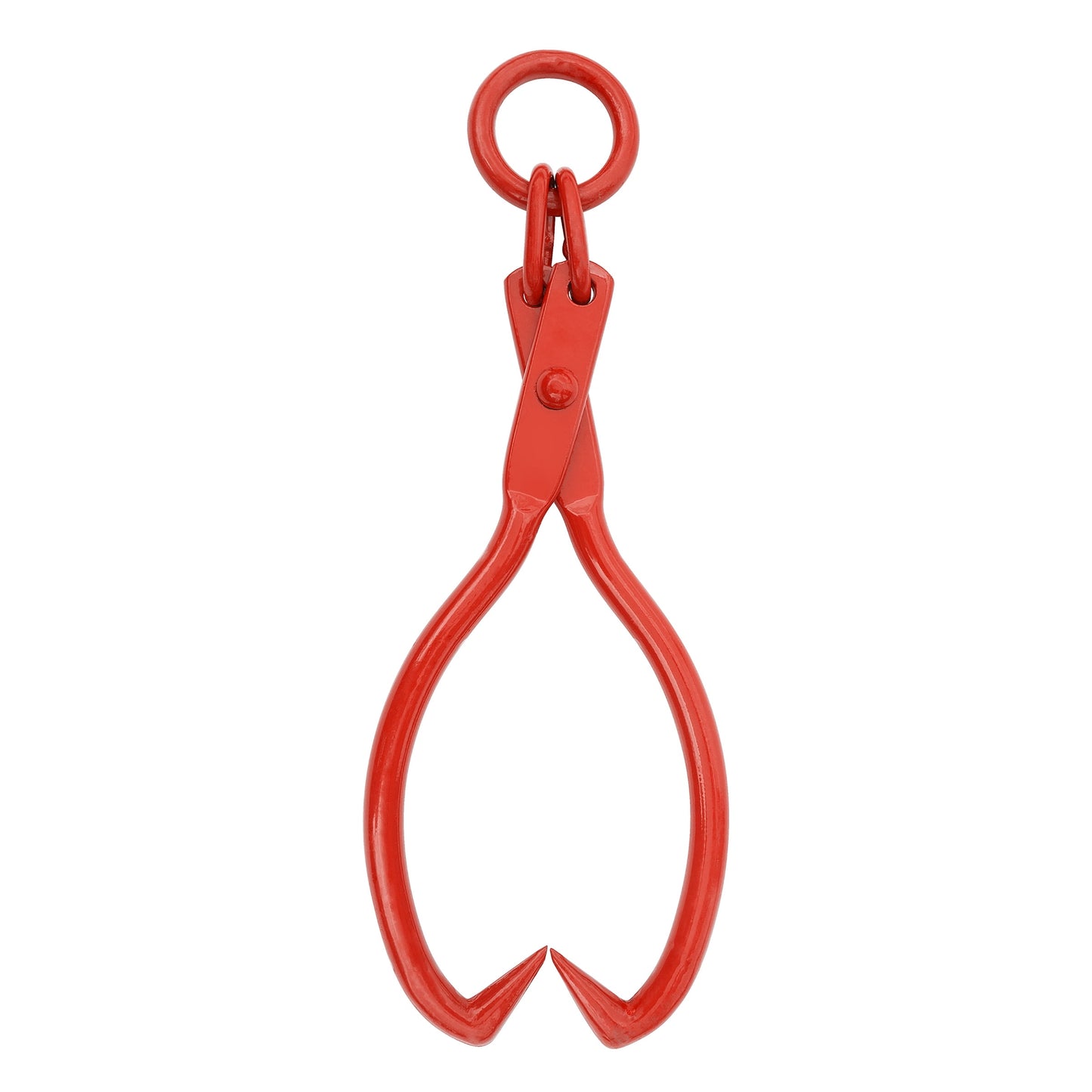 Pure Garden 32” Skidding Tongs – Heavy-Duty Log Grabber with Chain Ring for Dragging Timber, Red
