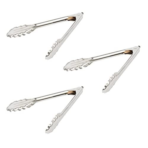 Edlund 9 inch 3-Pack Premium Stainless Steel Heavy Duty Locking Tongs