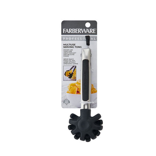 Farberware Professional Stainless Steel 7-Inch Flex Grip Multi-Use Serving Food Tongs