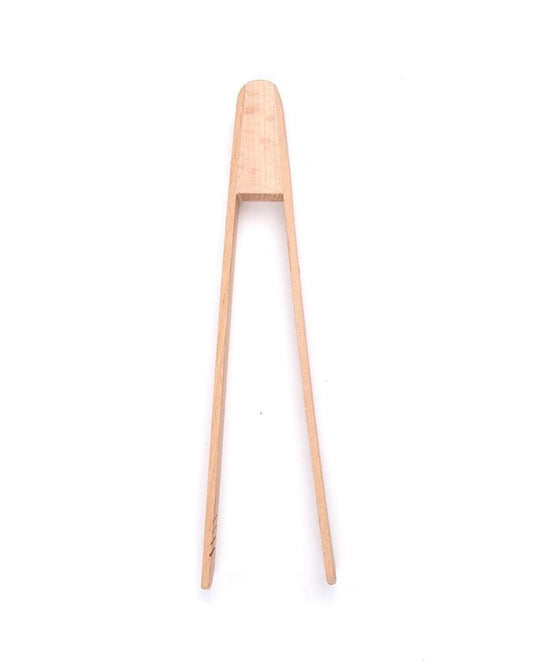 Fox Run 8" Durable Wooden Toaster Toast Bagel English Muffin Tongs Secure Grip