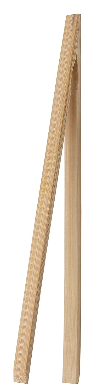 Harold Import Company HIC Natural Bamboo Toast Tongs Secure Grip 12"