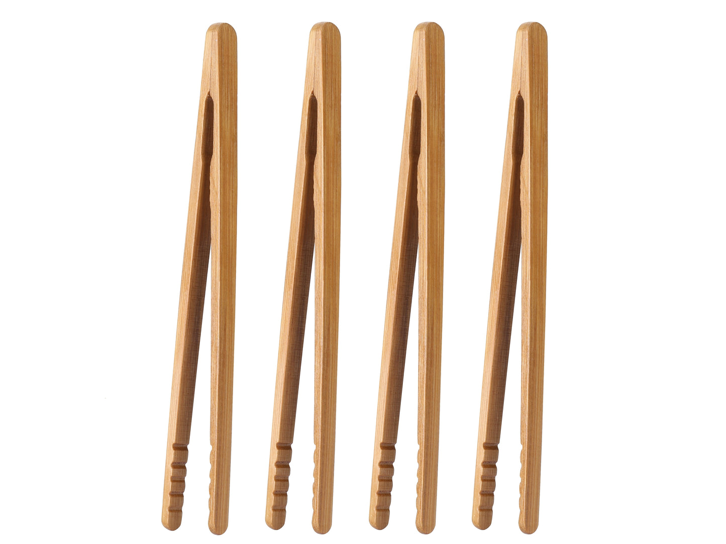 Toast Tongs Bamboo 7 Inch Set of 4 Wooden Tongs for Toaster Small Cooking Tongs Heat Resistant Natural Kitchen Utensils for Toast Bacon Pickles Bagels Bread Serving
