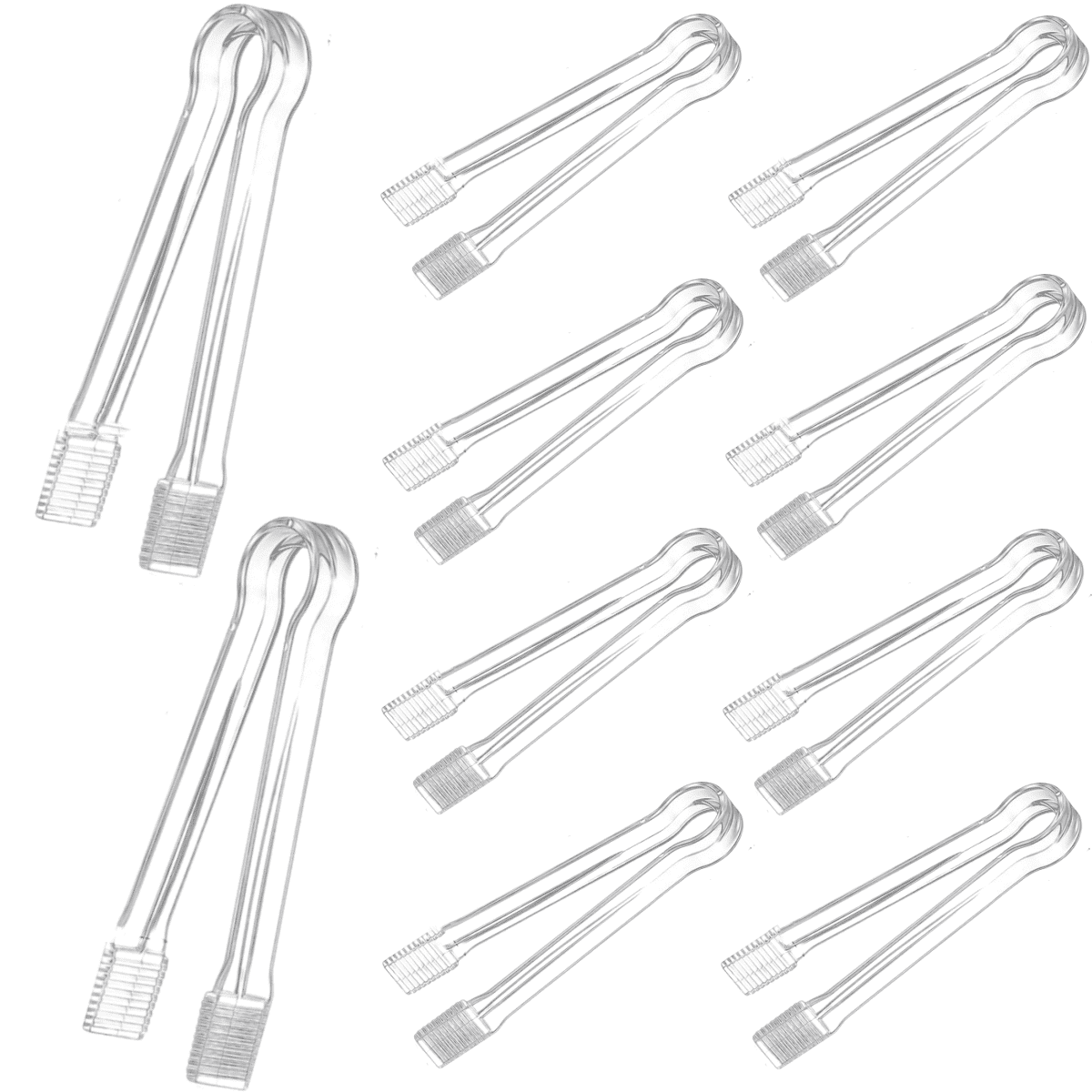 MODANU 6.3 inch Serving Tongs, 10 Pcs Functional Small Tongs for Serving Food for Parties and Holiday Get-togethers, Food Tongs Buffet Tongs Appetizer Tongs Kitchen Tongs
