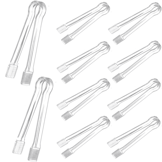 MODANU 6.3 inch Serving Tongs, 10 Pcs Functional Small Tongs for Serving Food for Parties and Holiday Get-togethers, Food Tongs Buffet Tongs Appetizer Tongs Kitchen Tongs
