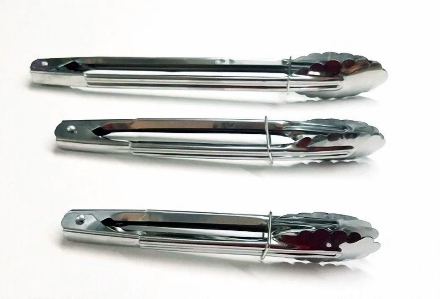 Opal-3Pc Metal Food Tongs 7" 9" 11" Kitchen Grill Bbq Salad Cake Home Cooking 20274
