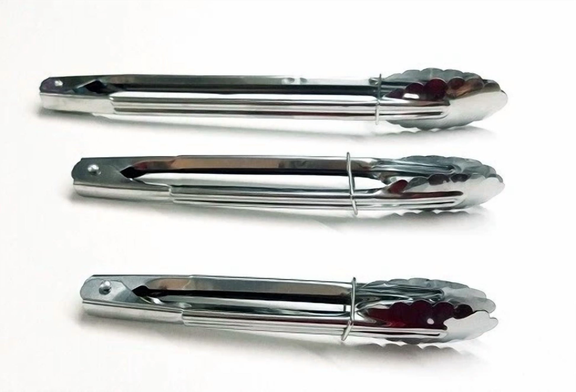 Opal-3Pc Metal Food Tongs 7" 9" 11" Kitchen Grill Bbq Salad Cake Home Cooking 20274