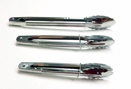 Opal-3Pc Metal Food Tongs 7" 9" 11" Kitchen Grill Bbq Salad Cake Home Cooking 20274