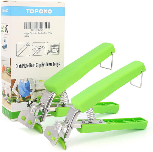Set of Two Gripper Clips for Moving Hot Plate or Bowls with Food Out, from Pressured Cooker, Microwave, Oven, Air Fryer.