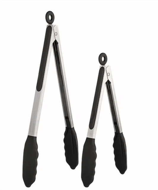 " Sleek And Functional Kitchen Tong Set 12In And 9In"