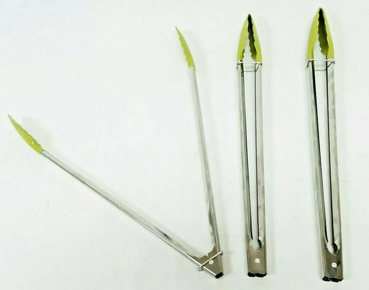 Tidy Kit 16 Inch Kitchen Tongs Lot Of 3 Green Delta Airlines New