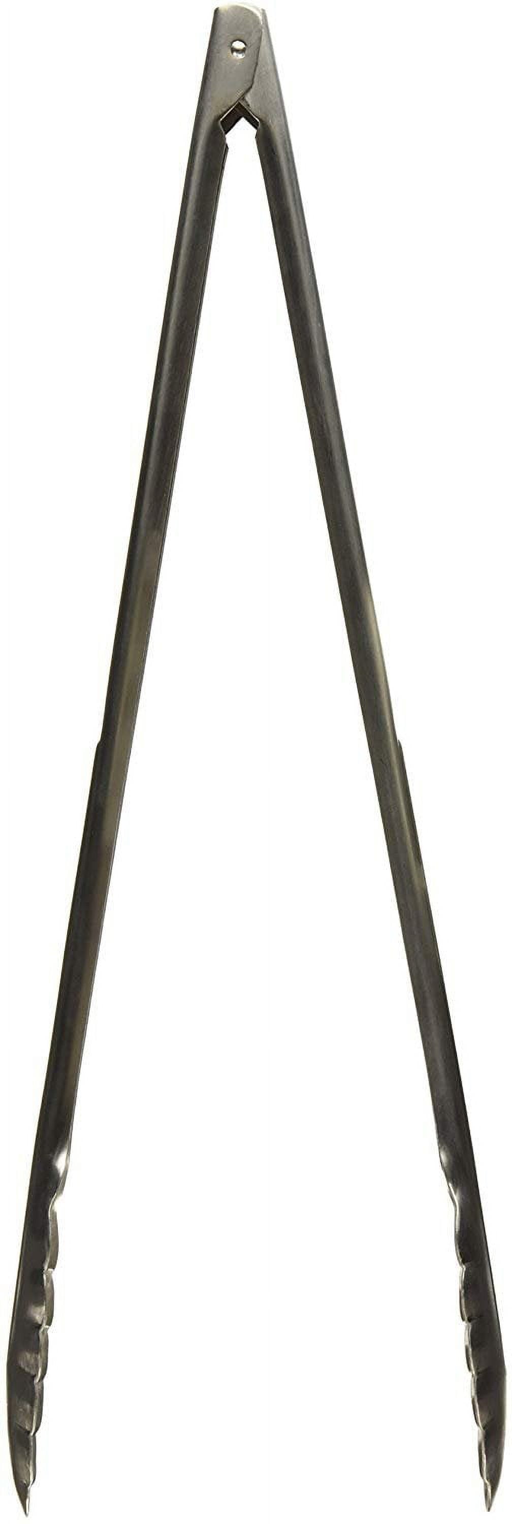 Winco 16HT 16" Coiled Spring  Stainless Steel Utility Tongs with Scalloped Edge