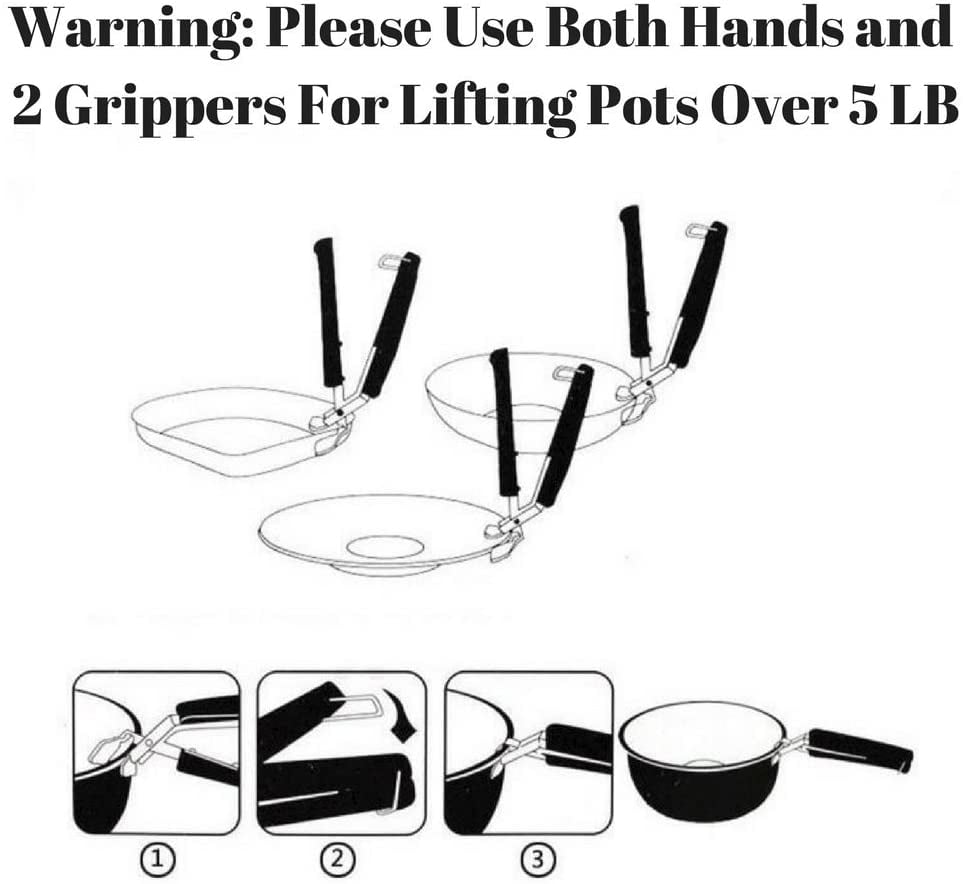 Set of Two Gripper Clips for Moving Hot Plate or Bowls with Food Out, from Pressured Cooker, Microwave, Oven, Air Fryer.