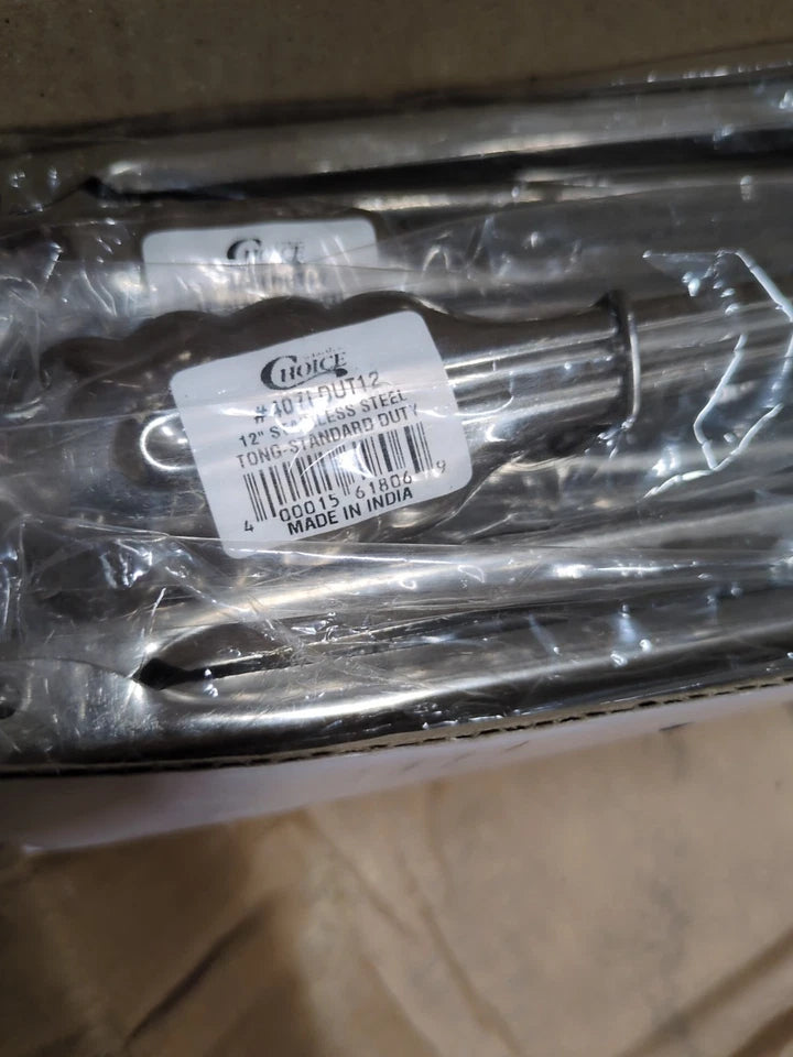 2 Pack 12" Stainless Steel Utility Tongs W/ Locking Mechanism Choice 407Ldut12