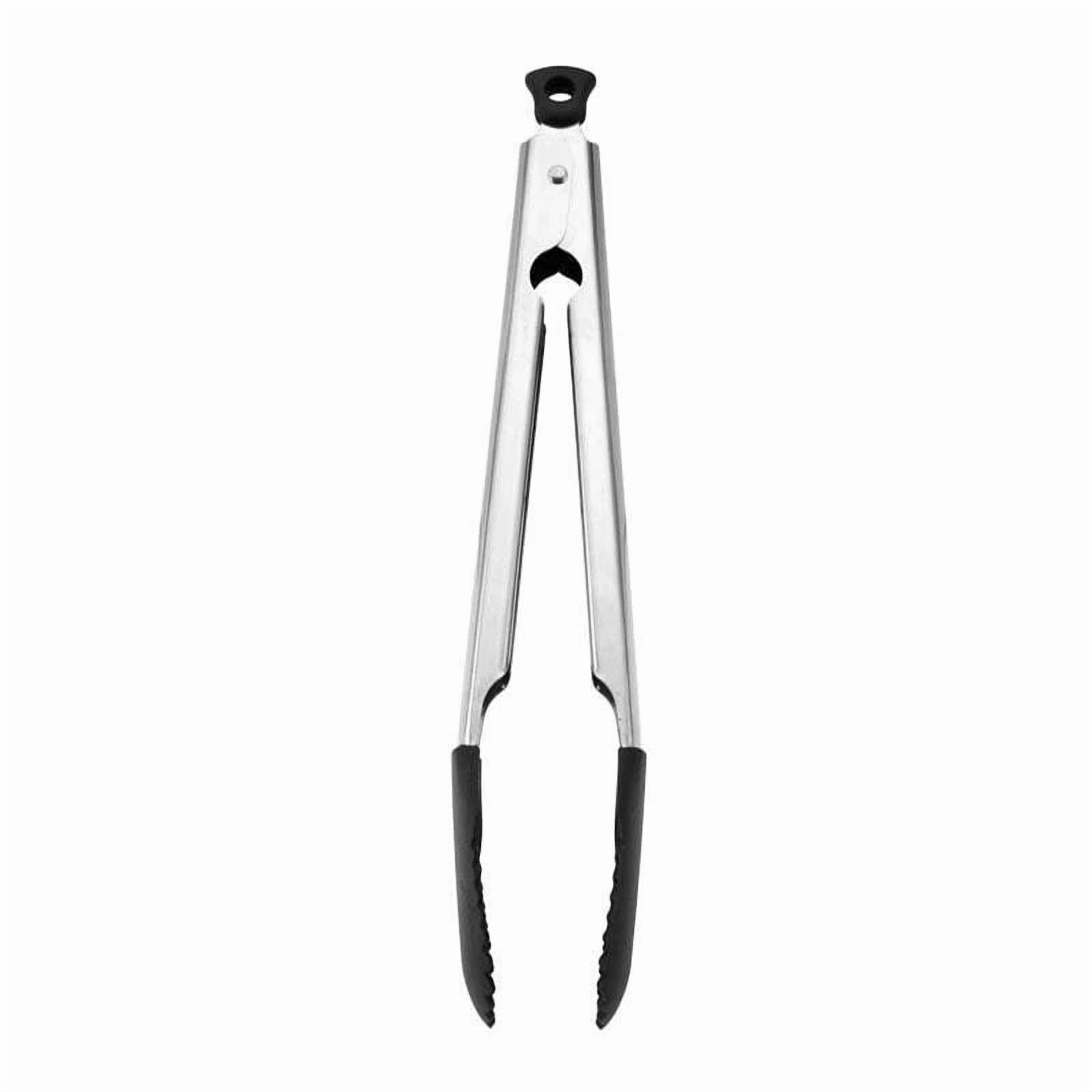 11-Inch Silicone Tip Locking Tongs Heat-Resistant Stainless Steel Kitchen Tool