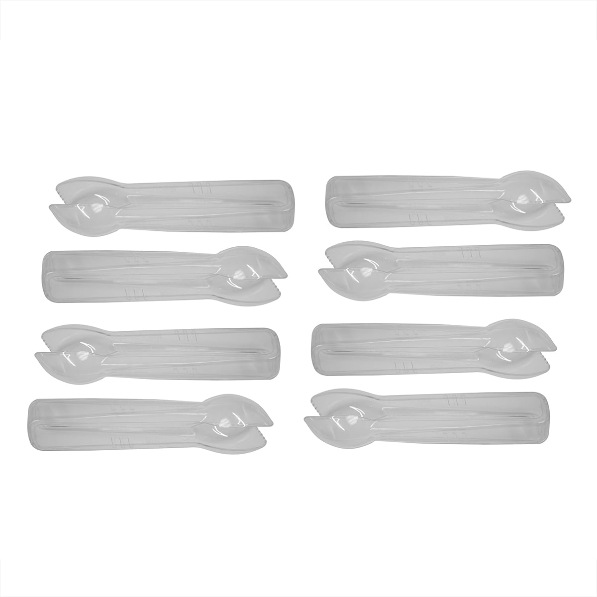 Mini Clear Plastic Food Serving Tongs 4pc Set Disposable Small Serve Utensil Party Supply