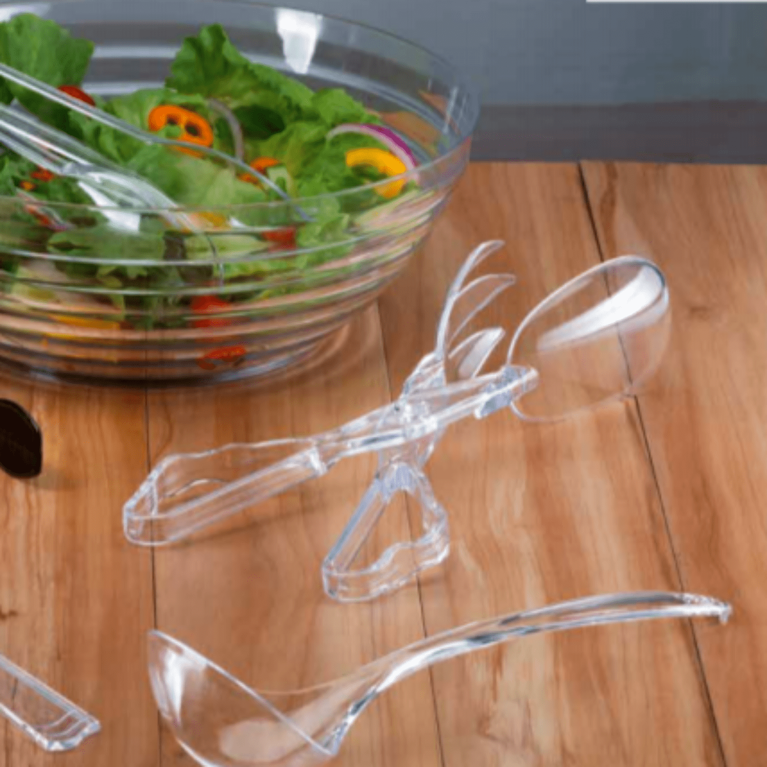 Party Dimensions 60281 Clear Salad Tong Serving Utensils - 48 Per Case