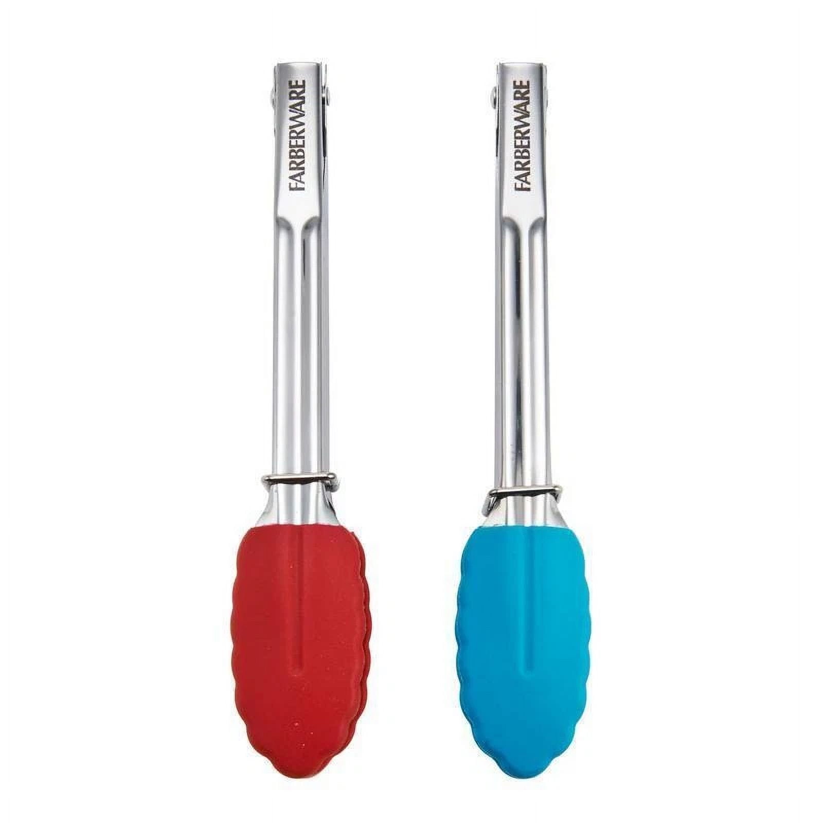 Stainless Steel Mini Locking Tongs Silicone Tips 2 Count Kitchen Utensils New