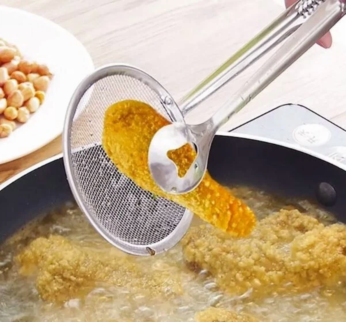 Kitchen Frying Tongs Clamp Meat Turner Fish Flipper Egg Roll Dumpling Chicken