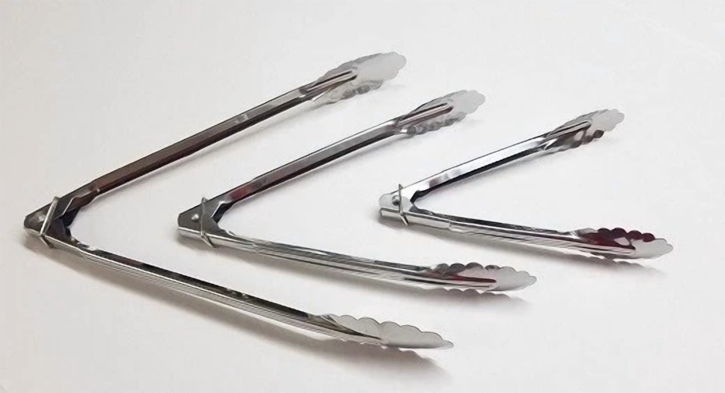 Opal-3Pc Metal Food Tongs 7" 9" 11" Kitchen Grill Bbq Salad Cake Home Cooking 20274