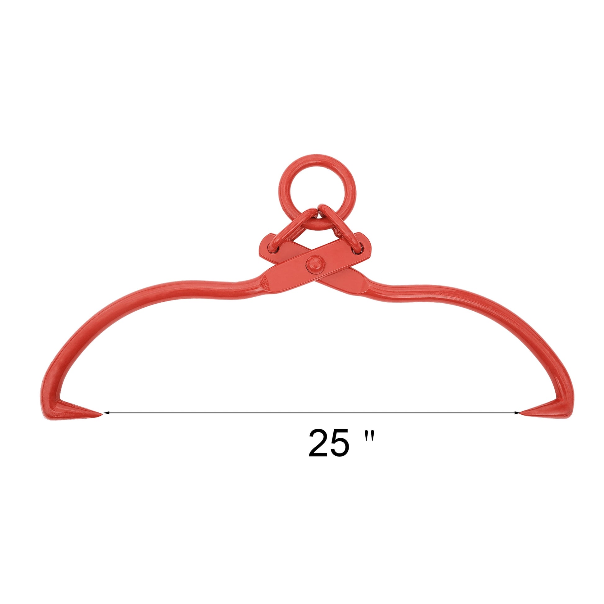 Pure Garden 32” Skidding Tongs – Heavy-Duty Log Grabber with Chain Ring for Dragging Timber, Red