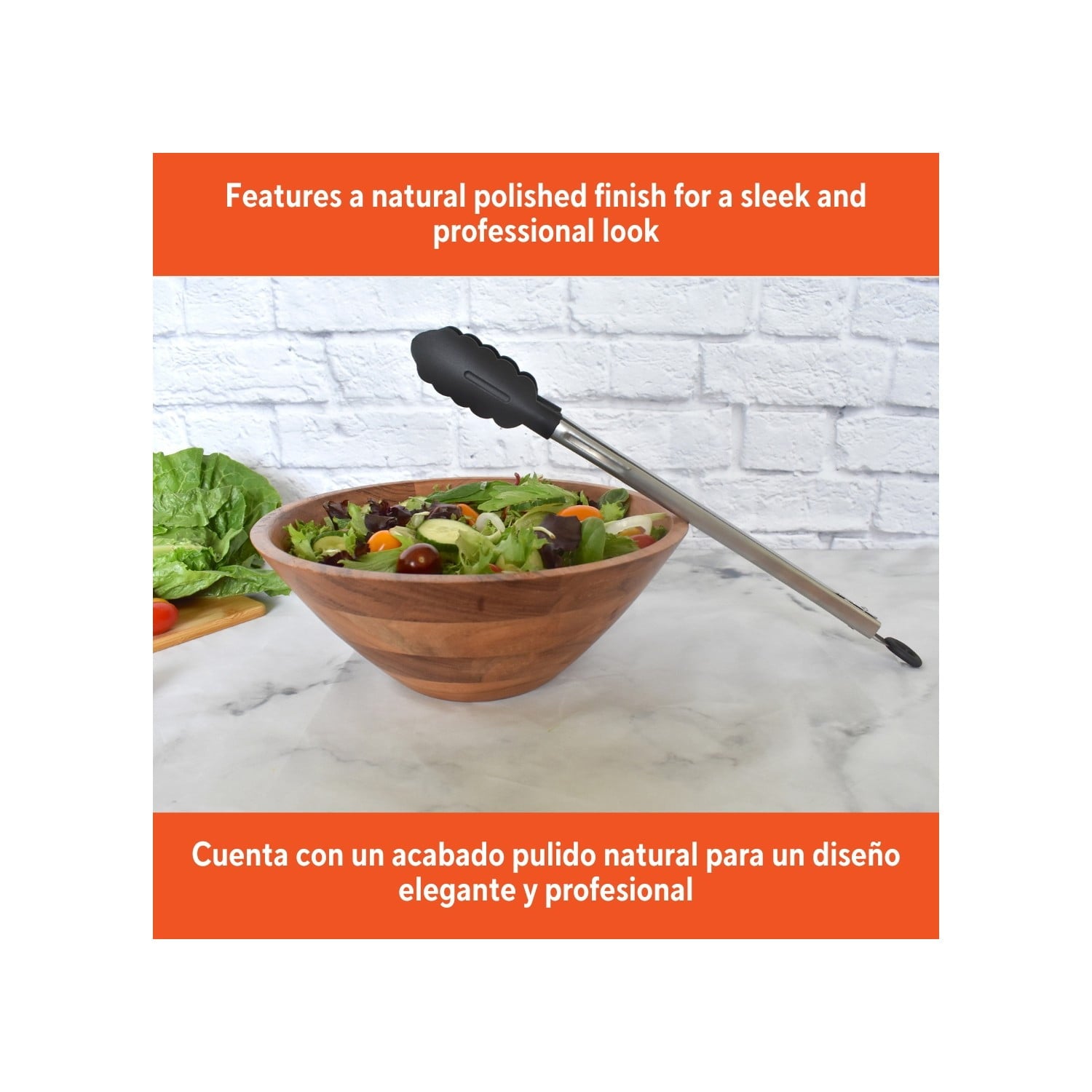IMUSA  16in Stainless Steel Food Tong with Nylon Tips