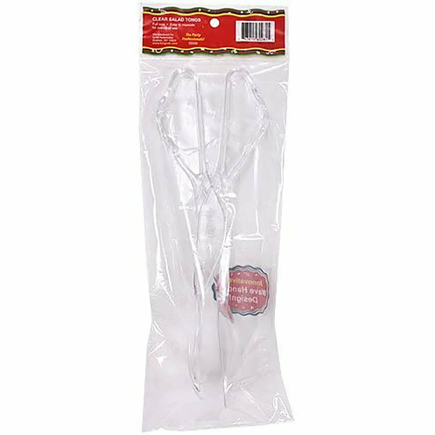 Party Dimensions 60281 Clear Salad Tong Serving Utensils - 48 Per Case