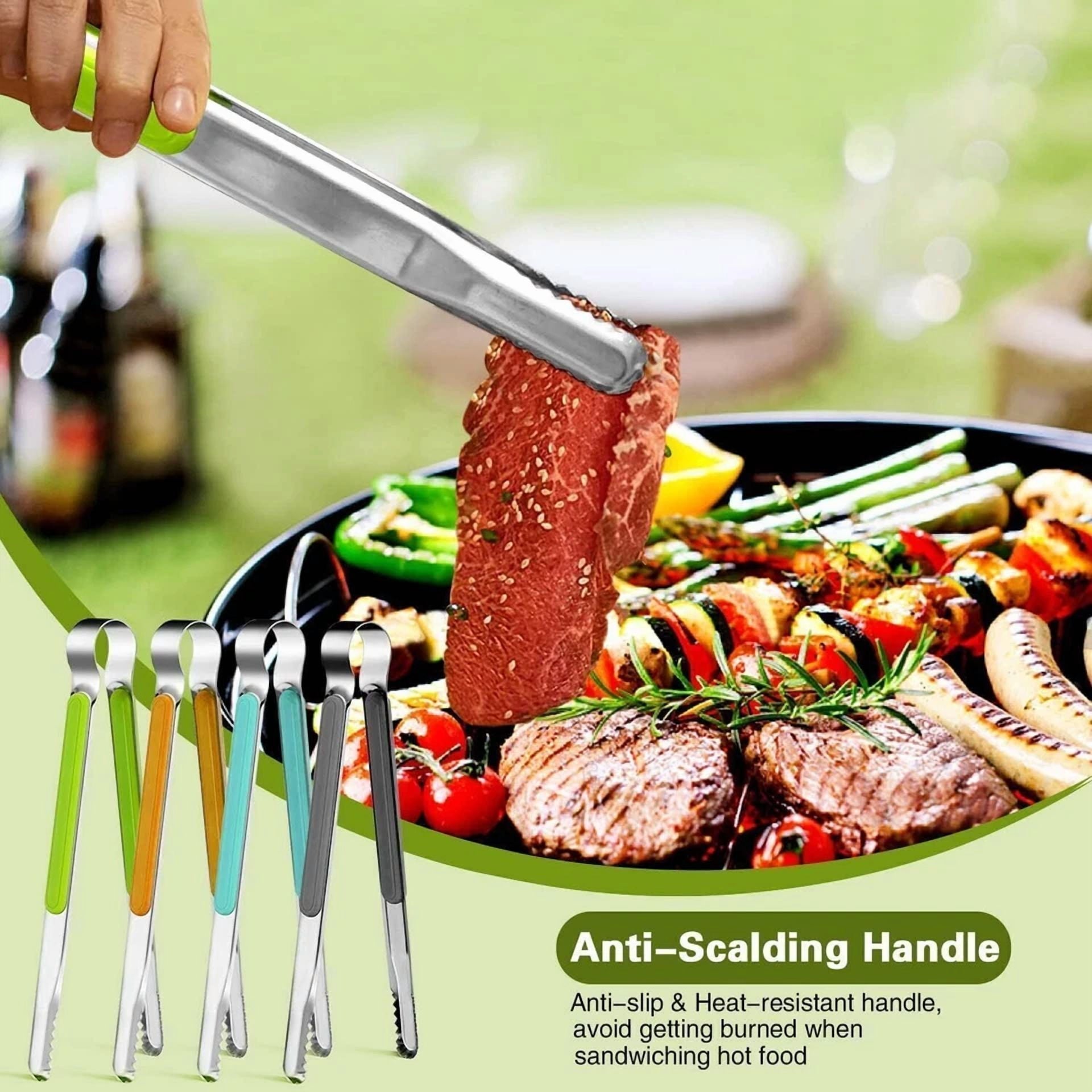 Opal-4Pcs Stainless Steel Kitchen Tongs Serving Tongs For Cooking 10"Metal Food Tongs